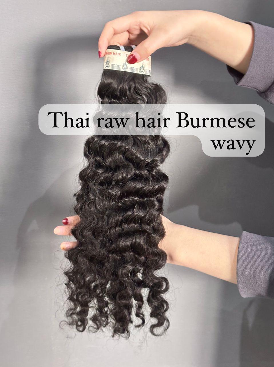 Thai raw hair Burmese wavy bundle